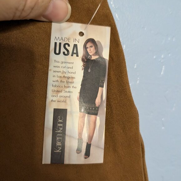 Karen Kane Womens Tan Faux Suede Pull-On Pants Back Pockets - Picture 16 of 16